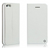 Totu Design iPhone SE / 5 / 5S 360 Derece Dner Standl Beyaz Deri Klf - Resim 1