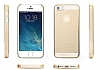 Totu Design iPhone SE / 5 / 5S effaf Gold izgili ve effaf Rubber Klf - Resim 4