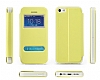 Totu Design iPhone SE / 5 / 5S Standl ift Pencereli Gold Deri Klf - Resim: 10