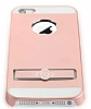Totu Design iPhone SE / 5 / 5S Standl Metal Rose Gold Rubber Klf - Resim: 2