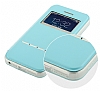 Totu Design iPhone SE / 5 / 5S izgili Standl Pencereli Mavi Deri Klf - Resim: 3