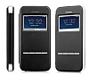 Totu Design iPhone SE / 5 / 5S izgili Standl Pencereli Siyah Deri Klf - Resim: 1