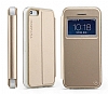 Totu Design iPhone SE / 5 / 5S Standl Pencereli Gold Deri Klf - Resim 5