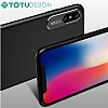 Totu Design Pure Color iPhone X / XS Kamera Korumal Siyah Rubber Klf - Resim 3