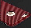 Totu Design Karbon iPhone 6 / 6S Krmz Silikon Klf - Resim 4