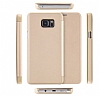 Totu Design Samsung Galaxy Note 5 nce Yan Kapakl Gold Deri Klf - Resim: 2