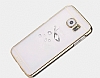 Totu Design Simple Samsung Galaxy S6 Edge Metalik Gold Kenarl Kristal Klf - Resim 5