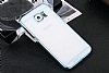 Totu Design Simple Samsung Galaxy S6 Edge Metalik Yeil Kenarl Kristal Beyaz Klf - Resim 1