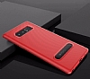 Totu Design Slim Series Samsung Galaxy Note 8 Standl Karbon Krmz Silikon Klf - Resim 1