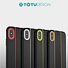 Totu Design Verti Color Series iPhone X / XS Krmz izgili Silikon Klf - Resim 3