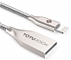 Totu Design Zinc Alloy Lightning Silver Metal Data Kablosu 1m - Resim 1