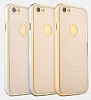 TotuDesign iPhone 6 / 6S Gold Metal Kenarl effaf Silikon Klf - Resim 1