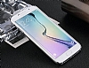 TotuDesign Simple Series Samsung i9800 Galaxy S6 Silver Metalik Kenarl effaf Rubber Klf - Resim: 7