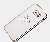 TotuDesign Simple Series Samsung i9800 Galaxy S6 Silver Metalik Kenarl effaf Rubber Klf - Resim: 3