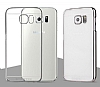 TotuDesign Simple Series Samsung i9800 Galaxy S6 Silver Metalik Kenarl effaf Rubber Klf - Resim: 1