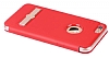 TotuDesign Touch iPhone 6 / 6S Manyetik Kapakl Pencereli Krmz Deri Klf - Resim: 4