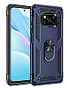 Eiroo Magnet Ring Xiaomi Poco X3 Ultra Koruma Mavi Klf