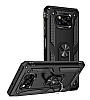 Eiroo Magnet Ring Xiaomi Poco X3 Ultra Koruma Siyah Klf
