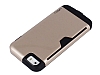 Umku iPhone SE / 5 / 5S Kartlkl Gold Sert Rubber Klf - Resim 3