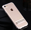 Usams iPhone 7 Plus / 8 Plus Standl Dark Silver Silikon Klf - Resim 1
