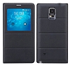 Usams Legend Series Samsung N9100 Galaxy Note 4 Kapakl Pencereli Siyah Deri Klf - Resim: 2