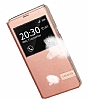 Usams Muge Series HTC One A9 Pencereli Standl Rose Gold Deri Klf - Resim: 2