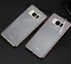 Usams Samsung Galaxy Note FE Gold Kenarl effaf Rubber Klf - Resim: 3