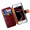 Verus Dandy Layered Leather iPhone SE / 5 / 5S Krmz Klf - Resim 3