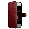 Verus Dandy Layered Leather iPhone SE / 5 / 5S Krmz Klf - Resim 2
