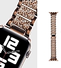 Wiwu Apple Watch / 2 / 3 Three Beads Set Auger Rose Gold Metal Kordon 38mm - Resim: 2