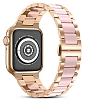 Wiwu Resin Steel Belt Apple Watch / Watch 2 / Watch 3 Pembe Metal Kordon 42mm - Resim: 3