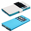 X-Fitted iPhone 6 / 6S ift Renk Kapakl Beyaz Mavi Deri Klf - Resim: 3