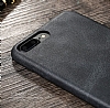 X-Level Vintage iPhone 7 Plus / 8 Plus Siyah Gerek Deri Rubber Klf - Resim 6