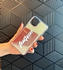 iPhone 7 / 8 Kiiye zel Neon Kumlu Krmz Silikon Klf - Resim 2