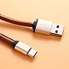 Xipin X1385 USB Type-C Gold Data Kablosu 1m - Resim 1