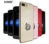 Xundd Vette Series iPhone 7 Plus / 8 Plus Silikon Kenarl Gold Deri Klf - Resim 5