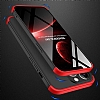 Zore GKK Ays iPhone 13 Pro 360 Derece Koruma Siyah-Krmz Rubber Klf - Resim: 4