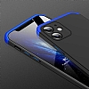 Zore GKK Ays iPhone 12 6.1 in 360 Derece Koruma Siyah Mavi Rubber Klf - Resim 5