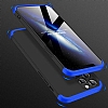 Zore GKK Ays iPhone 12 Pro 6.1 in 360 Derece Koruma Siyah-Mavi Rubber Klf - Resim: 2