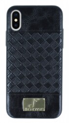 G-Case Gentleman Series iPhone X / XS Deri Siyah Rubber Kılıf - 1