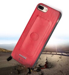 G-Case Majesty Series iPhone X / XS Deri Kırmızı Rubber Kılıf - 4