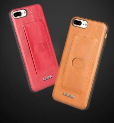 G-Case Majesty Series iPhone X / XS Deri Kırmızı Rubber Kılıf - 5