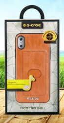 G-Case Majesty Series iPhone X / XS Deri Kırmızı Rubber Kılıf - 6