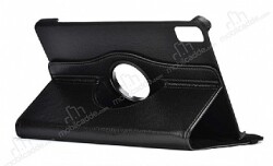 Huawei MatePad 10.4 360 Derece Döner Standlı Siyah Deri Kılıf - Eiroo