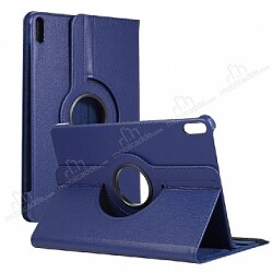 Huawei MatePad Pro 10.8 360 Derece Döner Standlı Lacivert Deri Kılıf - Eiroo