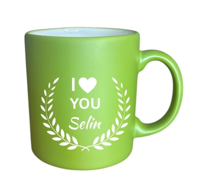 I Love You Kişiye Özel Yeşil Kupa - Mch