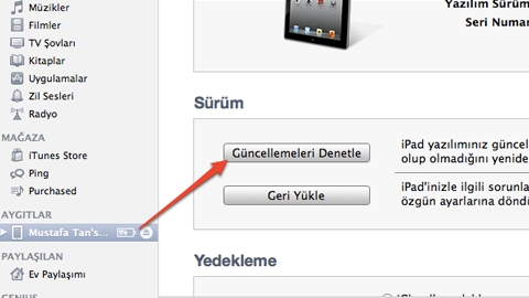 iPhone ve iPad'de iTunes ile Yazlm Nasl Ykseltilir?