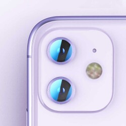 iPhone 12 Metal Kenarlı Cam Siyah Kamera Lensi Koruyucu - 4