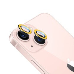 iPhone 13 / 13 Mini Neon Sarı Kamera Lens Koruyucu - 1