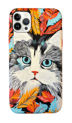 iPhone 13 Pro Max Mavi Gözlü Kedi Premium Silikon Kılıf - 1